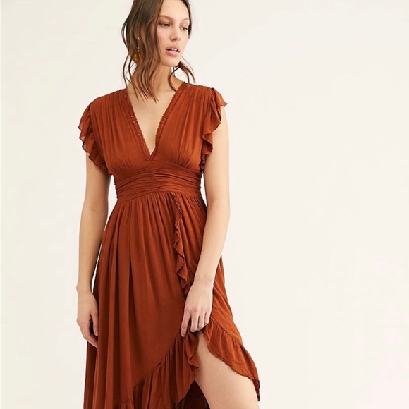 Free People Rust Midi Dress - Picture 1 of 3